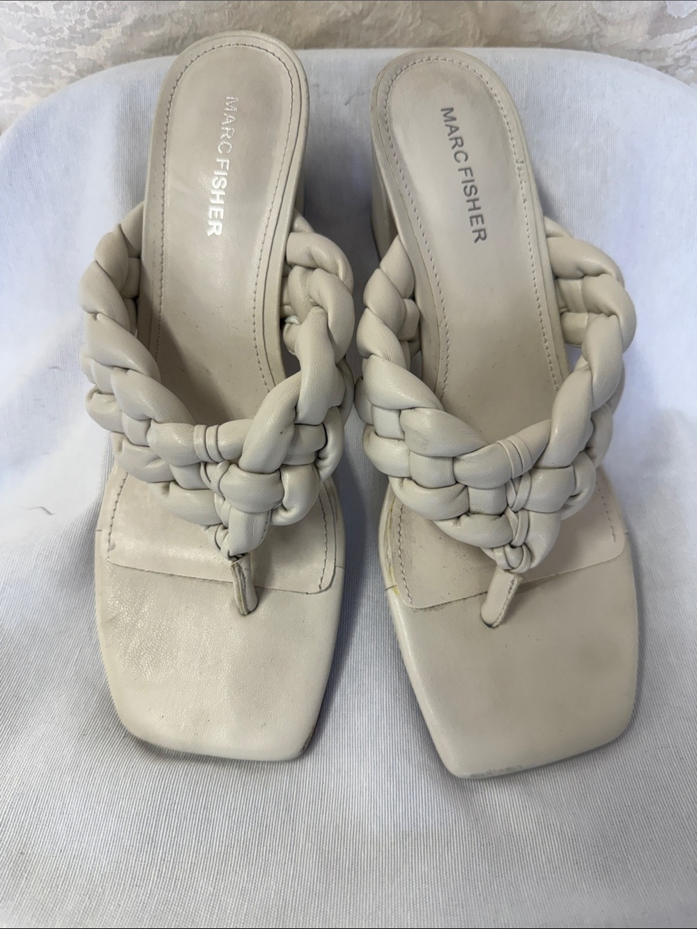 Marc Fisher Heeled Sandal in Bone